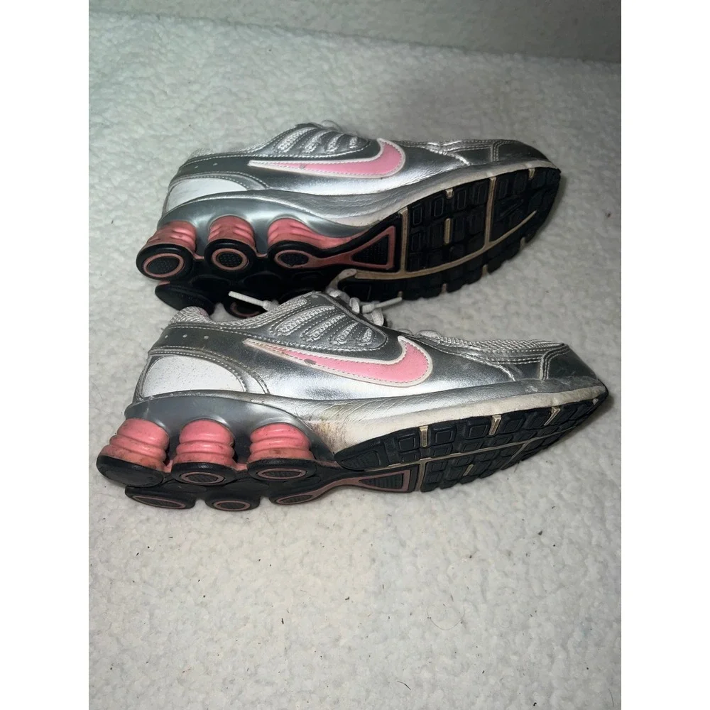 Nike Shox Quality Kids‎ Running Shoes Silver Pink 398425-100 Size 6Y